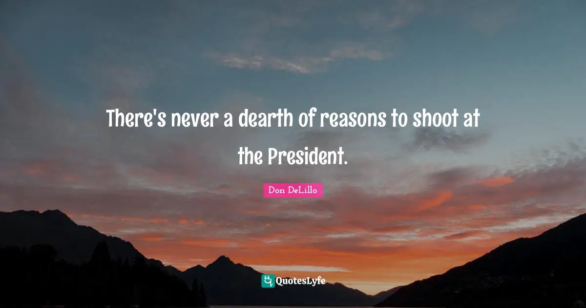 There's never a dearth of reasons to shoot at the President.