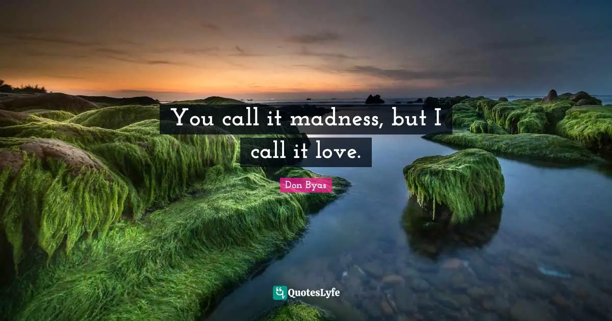 You call it madness, but I call it love.