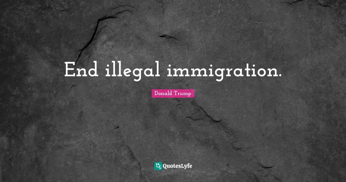 End illegal immigration.