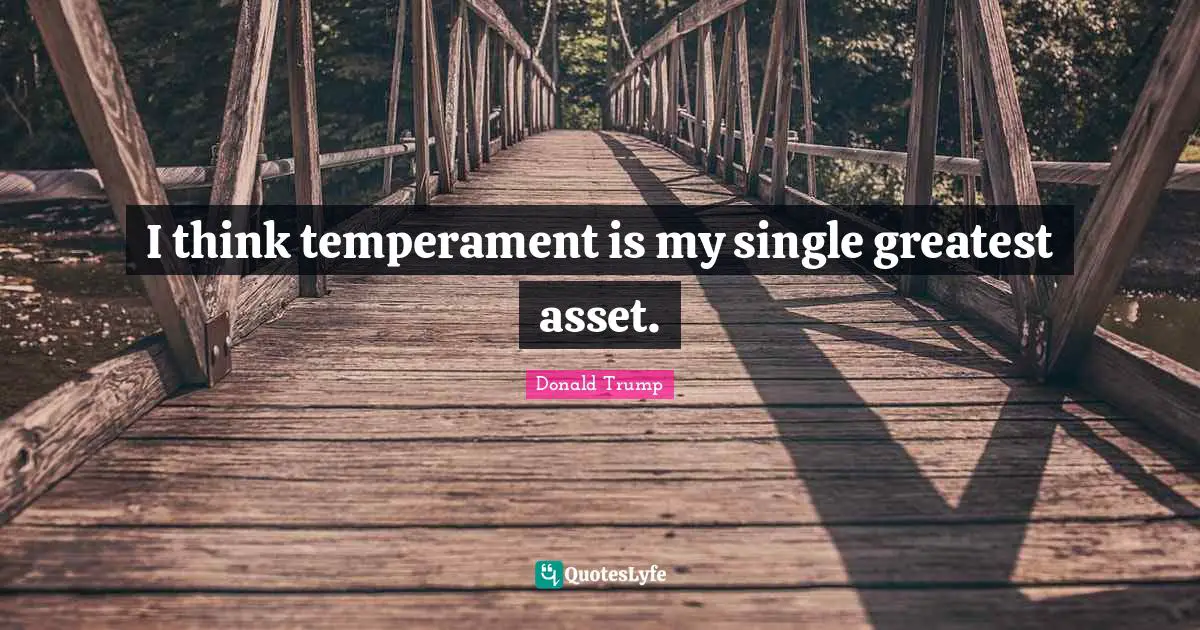 Temperament Quotes: "I think temperament is my single greatest asset."