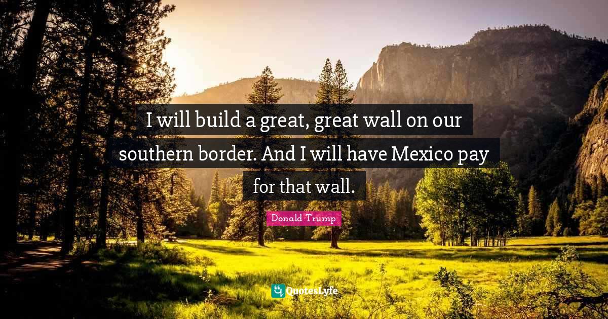 I will build a great, great wall on our southern border. And I will ha