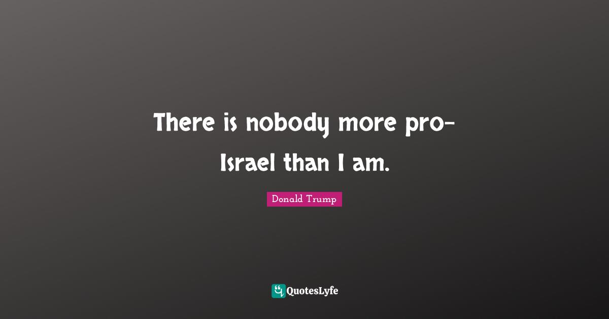 There is nobody more pro-Israel than I am.