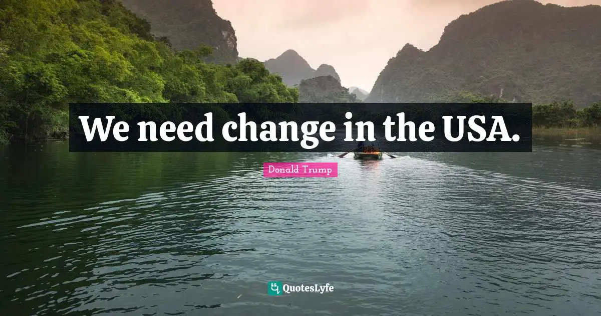 Need A Change Quotes: "We need change in the USA."