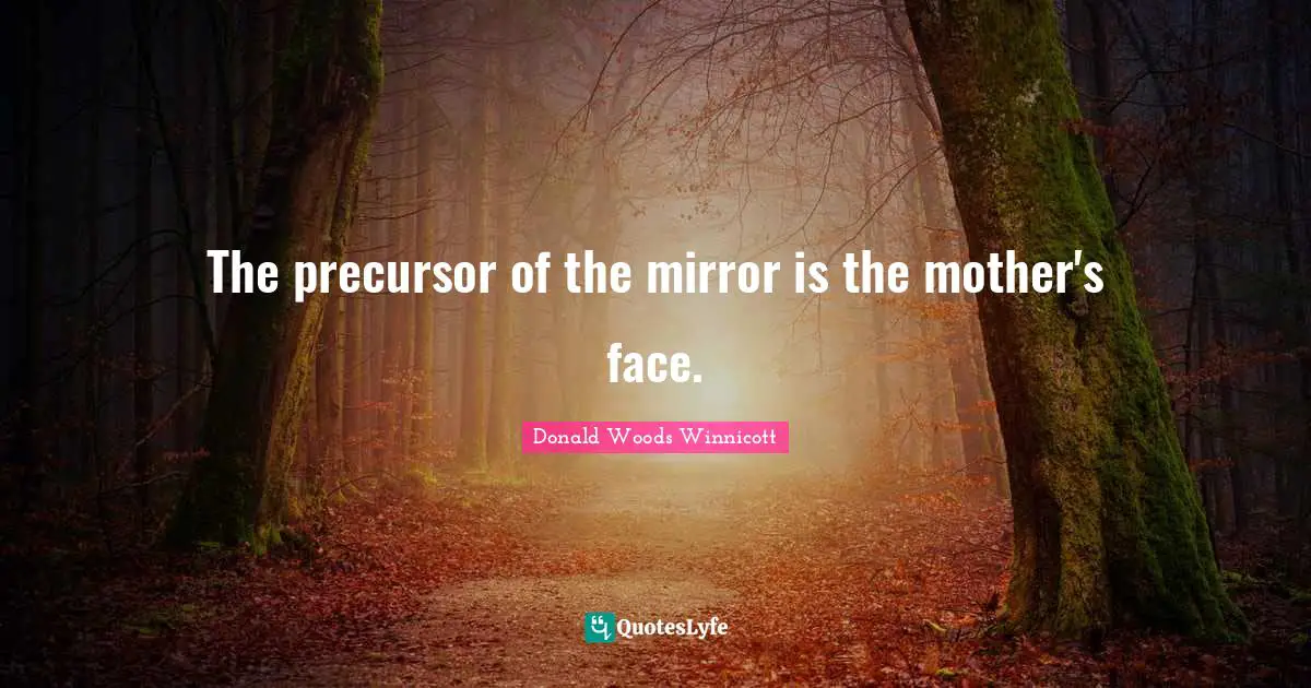 Mother Quotes: "The precursor of the mirror is the mother's face."
