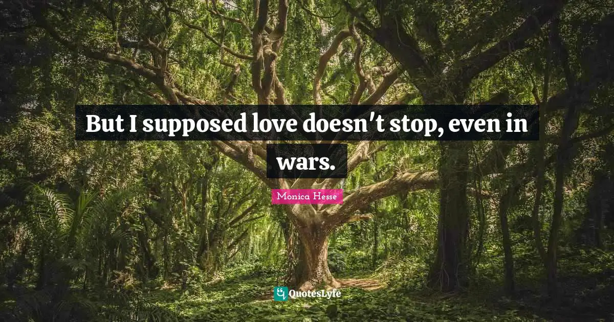 But I supposed love doesn't stop, even in wars.