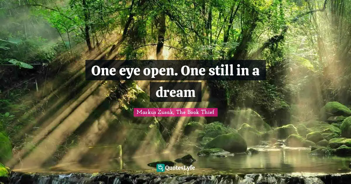 One eye open. One still in a dream