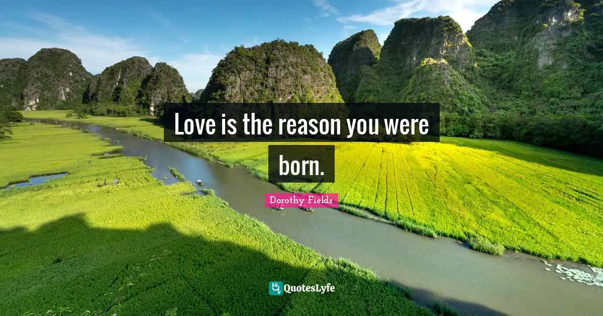 Love is the reason you were born.
