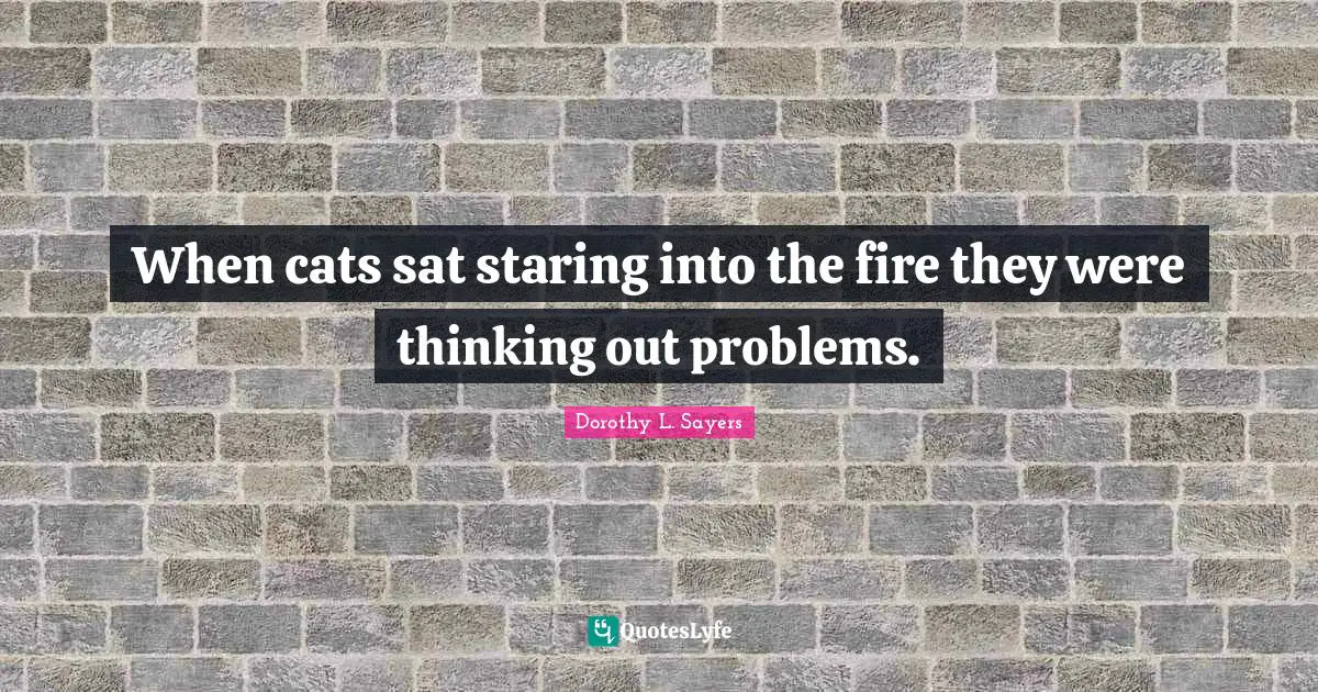 When cats sat staring into the fire they were thinking out problems.