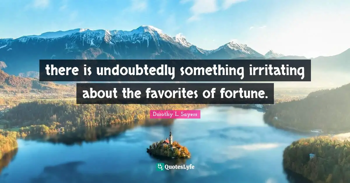 there is undoubtedly something irritating about the favorites of fortune.
