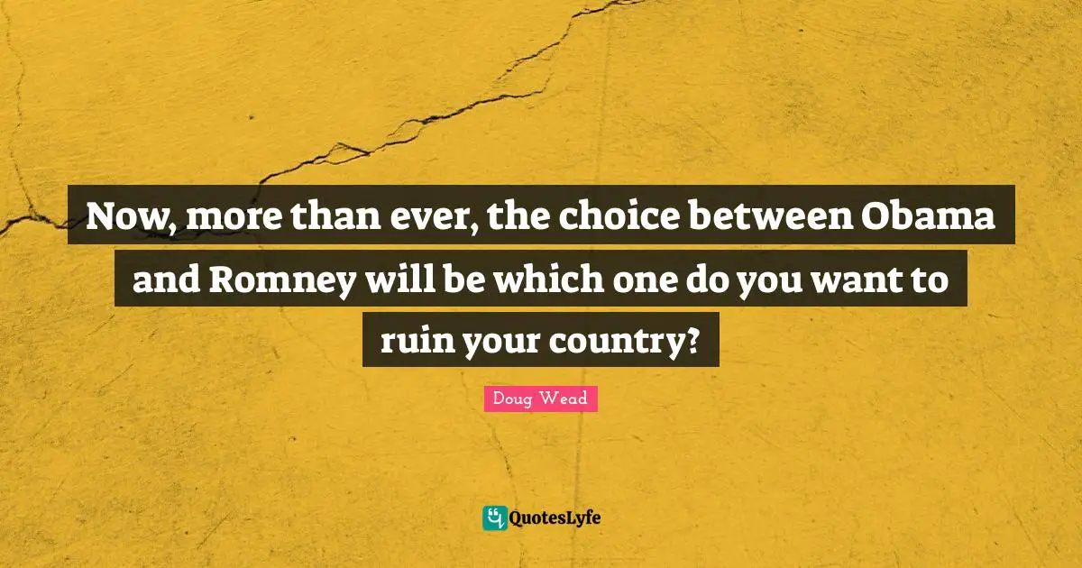 Now, more than ever, the choice between Obama and Romney will be which one do you want to ruin your country?