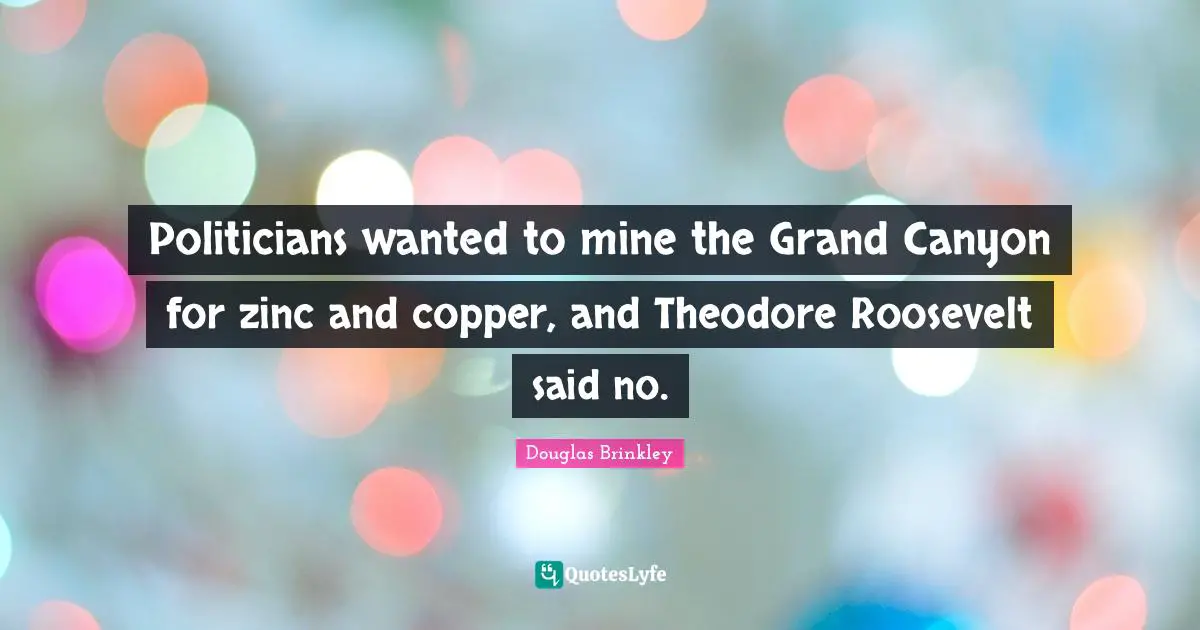 Politicians wanted to mine the Grand Canyon for zinc and copper, and Theodore Roosevelt said no.