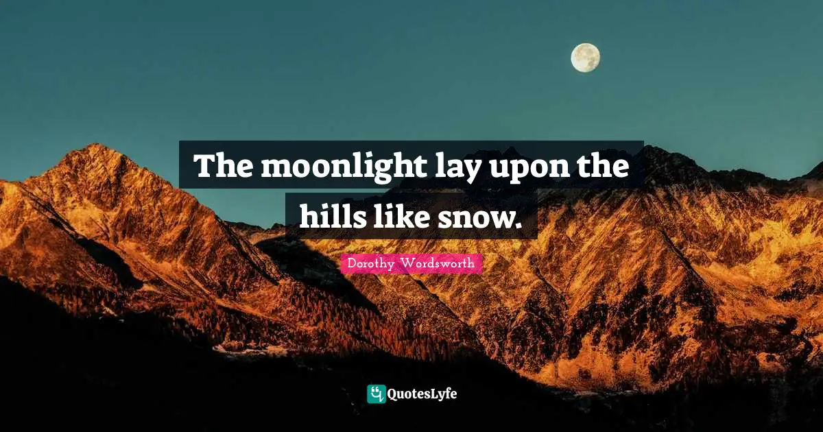 Moonlight Quotes: "The moonlight lay upon the hills like snow."