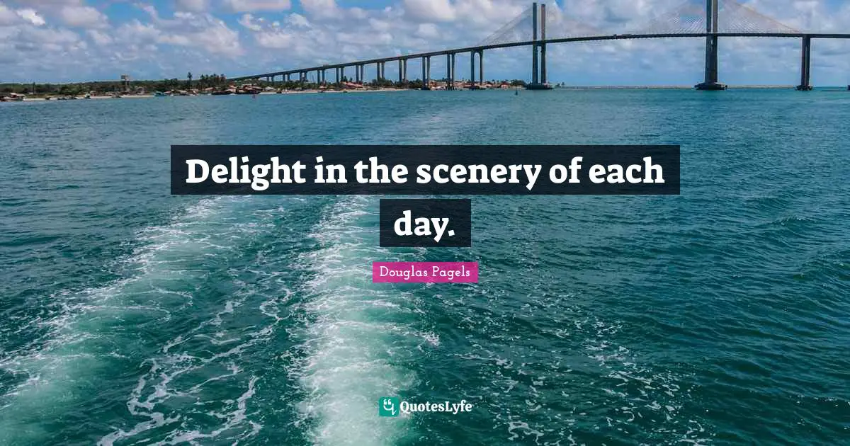 Douglas Pagels Quotes: "Delight in the scenery of each day."