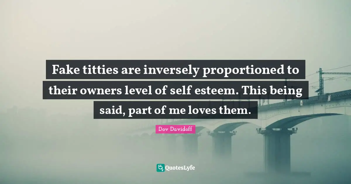 Fake titties are inversely proportioned to their owners level of self esteem. This being said, part of me loves them.