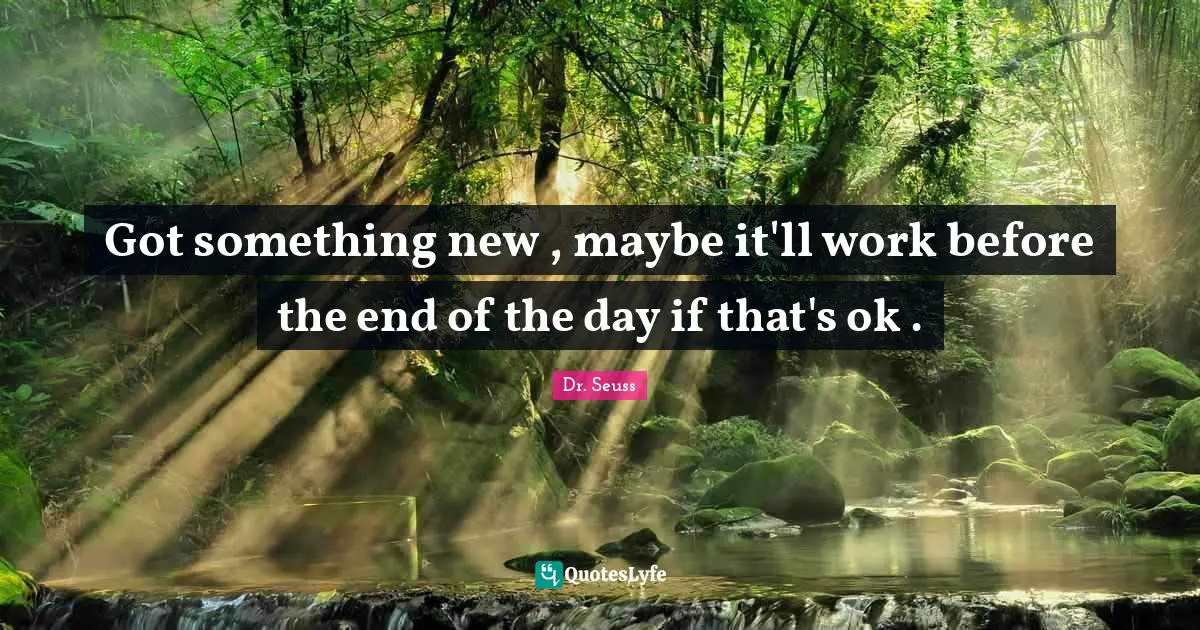 Got something new , maybe it'll work before the end of the day if that's ok .