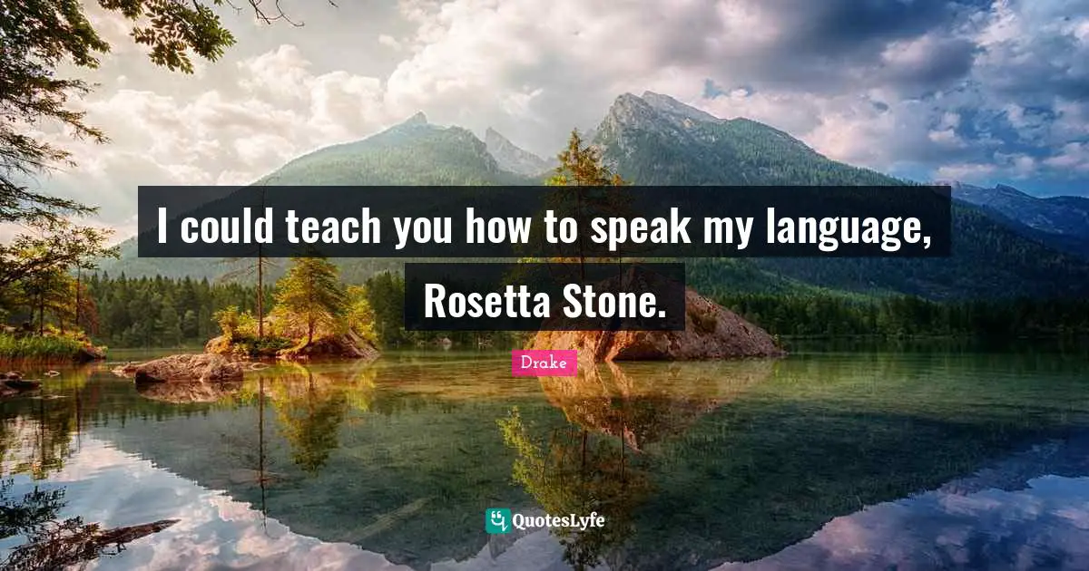 Stones Quotes: "I could teach you how to speak my language, Rosetta Stone."