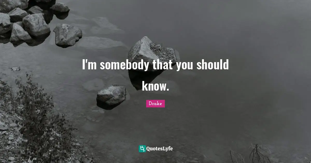I'm somebody that you should know.
