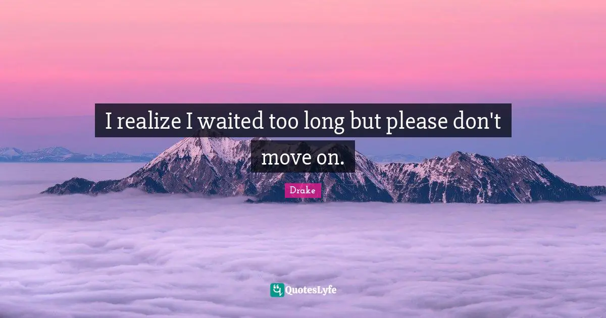 Break Up Quotes: "I realize I waited too long but please don't move on."