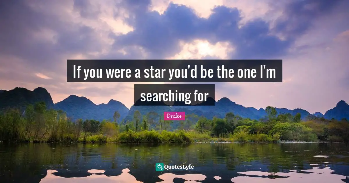 Searching Quotes: "If you were a star you'd be the one I'm searching for"