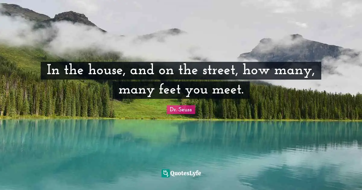 In the house, and on the street, how many, many feet you meet.