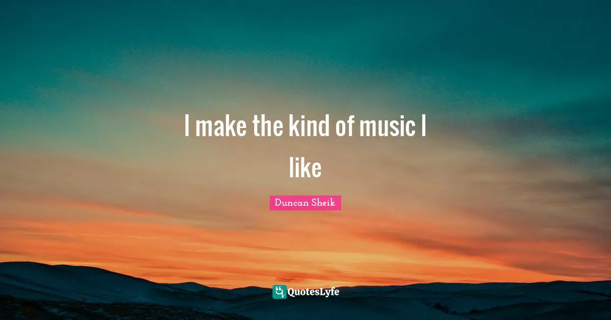 Duncan Sheik Quotes: "I make the kind of music I like"