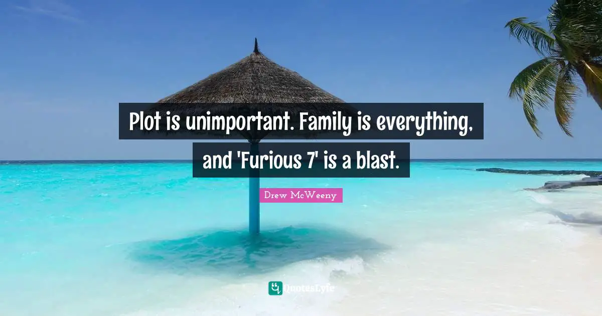 Plot is unimportant. Family is everything, and 'Furious 7' is a blast.