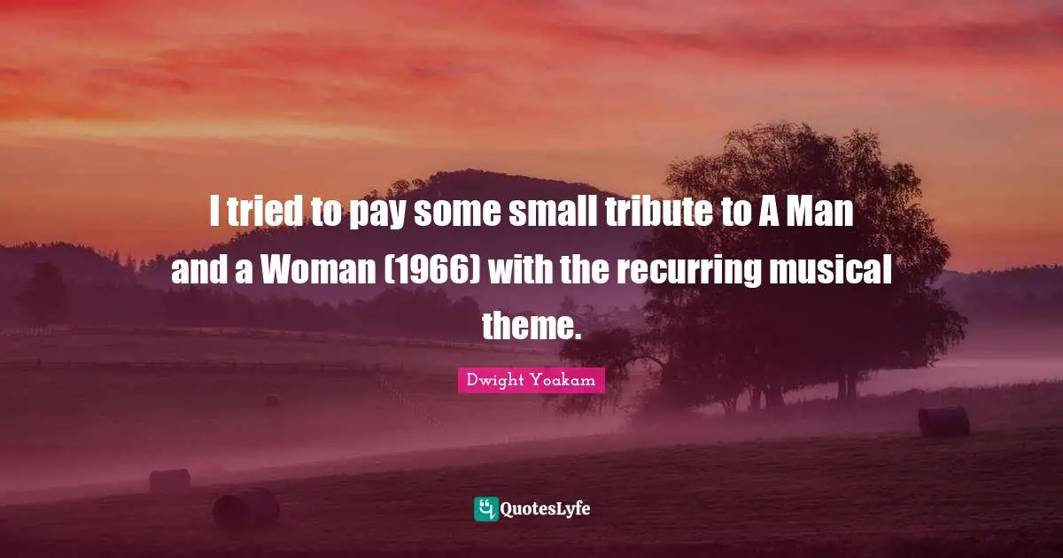 I tried to pay some small tribute to A Man and a Woman (1966) with the recurring musical theme.