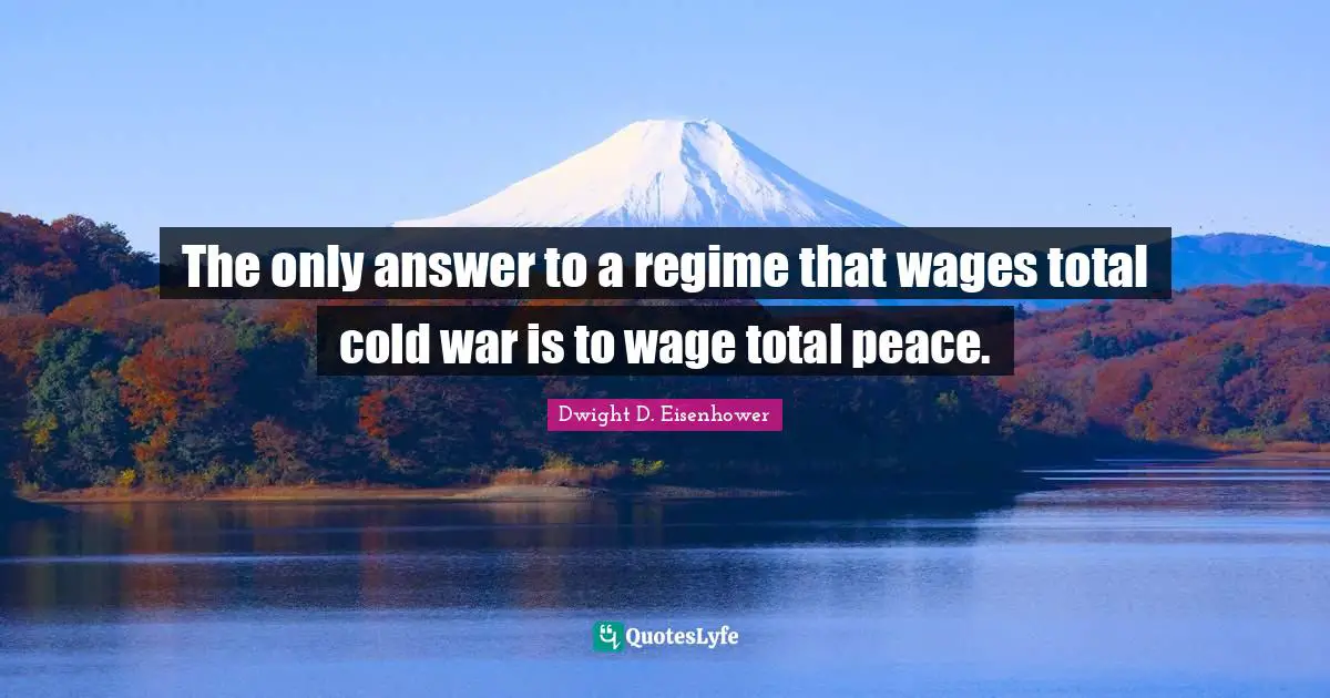 The only answer to a regime that wages total cold war is to wage total peace.