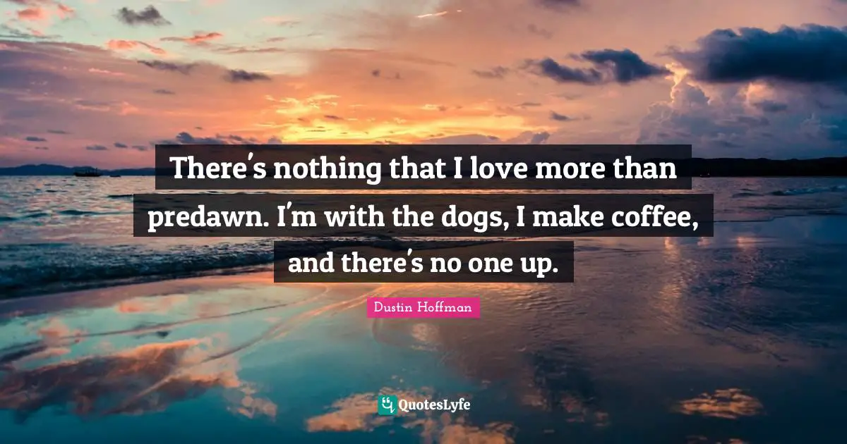 There's nothing that I love more than predawn. I'm with the dogs, I make coffee, and there's no one up.