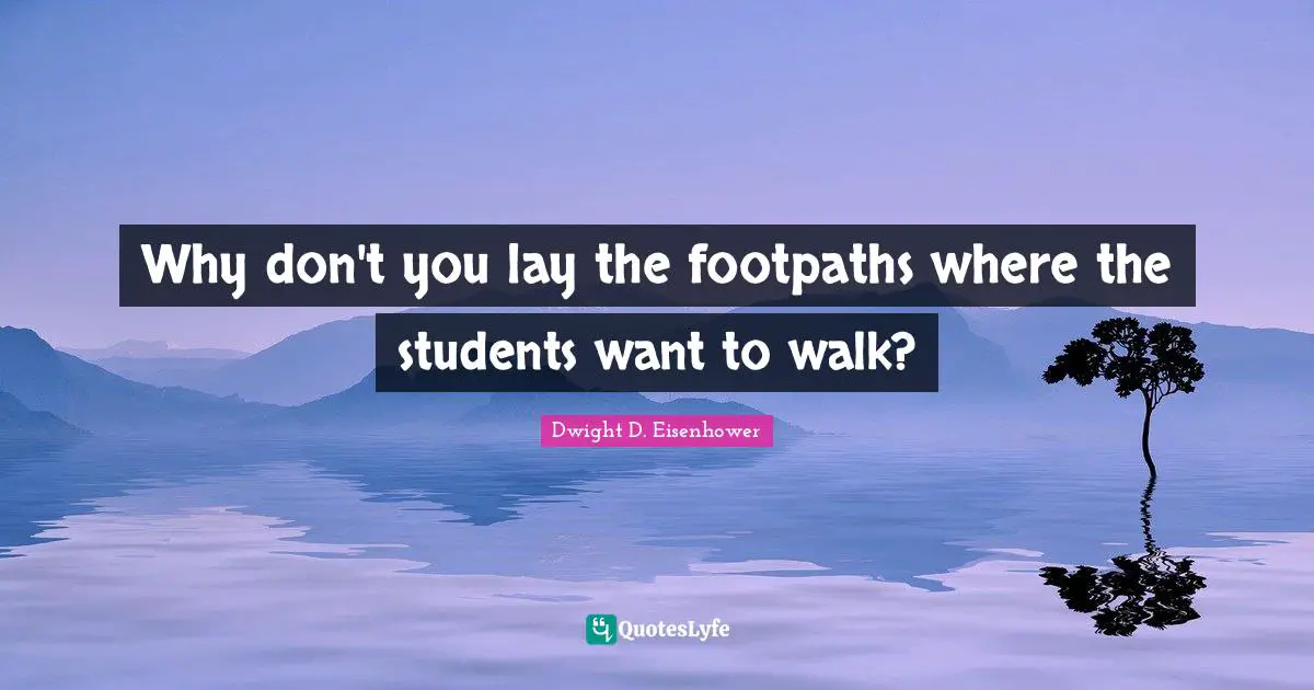 Why don't you lay the footpaths where the students want to walk?
