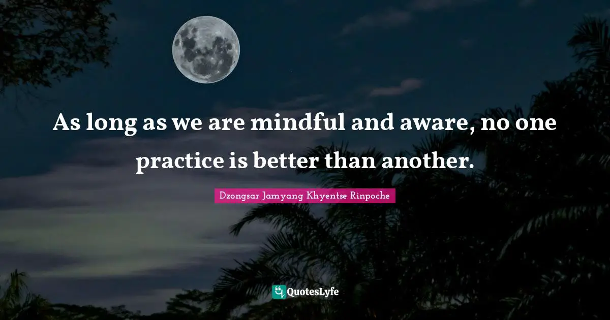 As long as we are mindful and aware, no one practice is better than another.