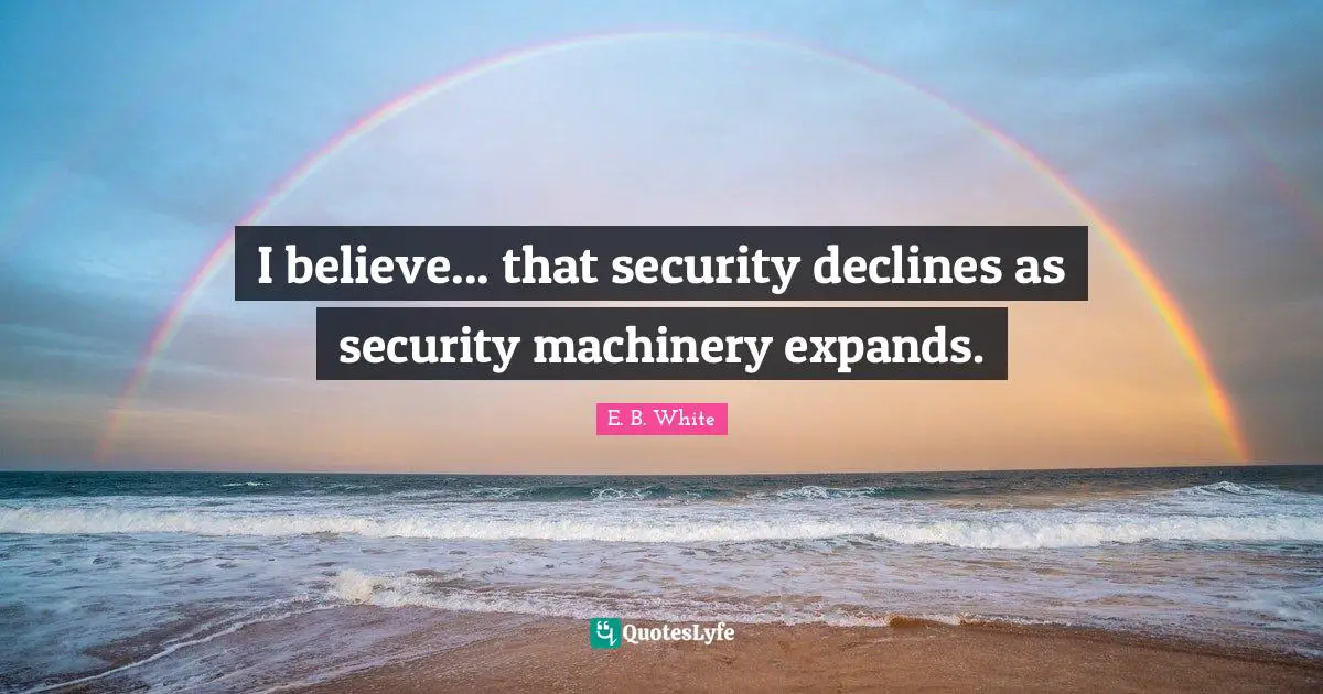 I believe... that security declines as security machinery expands.