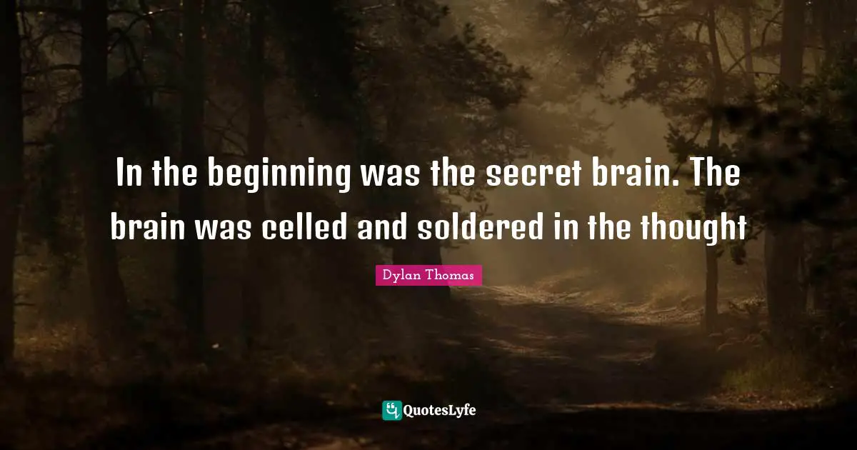 In the beginning was the secret brain. The brain was celled and soldered in the thought