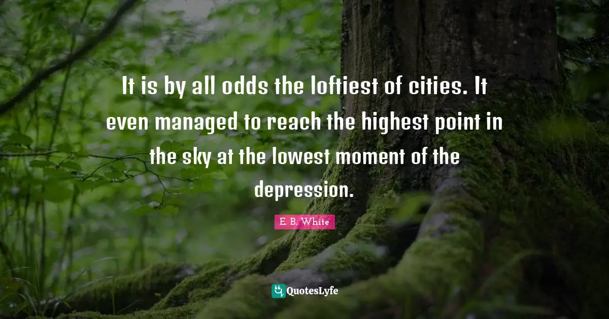 It is by all odds the loftiest of cities. It even managed to reach the highest point in the sky at the lowest moment of the depression.