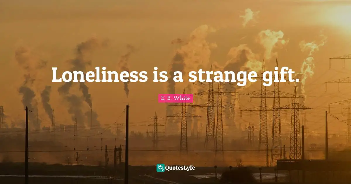 Loneliness is a strange gift.