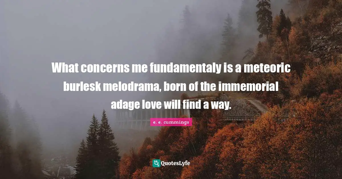 What concerns me fundamentaly is a meteoric burlesk melodrama, born of the immemorial adage love will find a way.