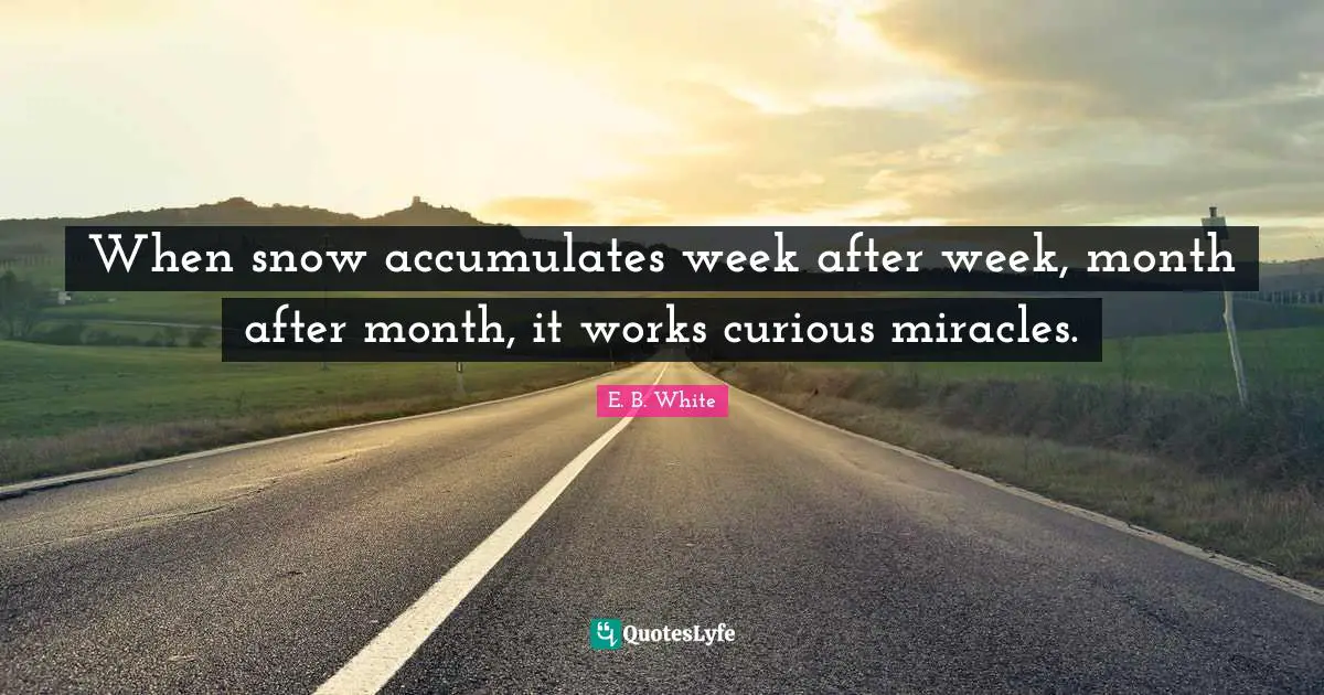 When snow accumulates week after week, month after month, it works curious miracles.