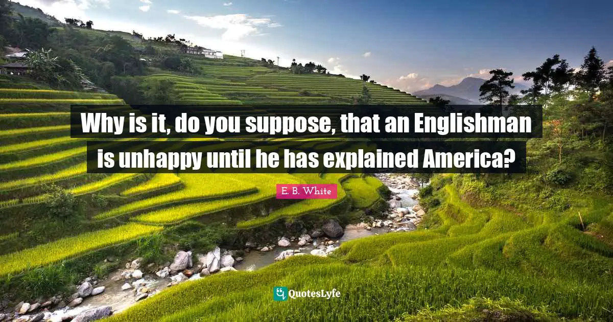 Why is it, do you suppose, that an Englishman is unhappy until he has explained America?
