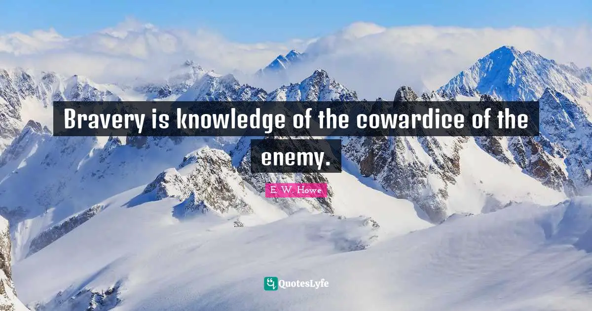 Bravery is knowledge of the cowardice of the enemy.
