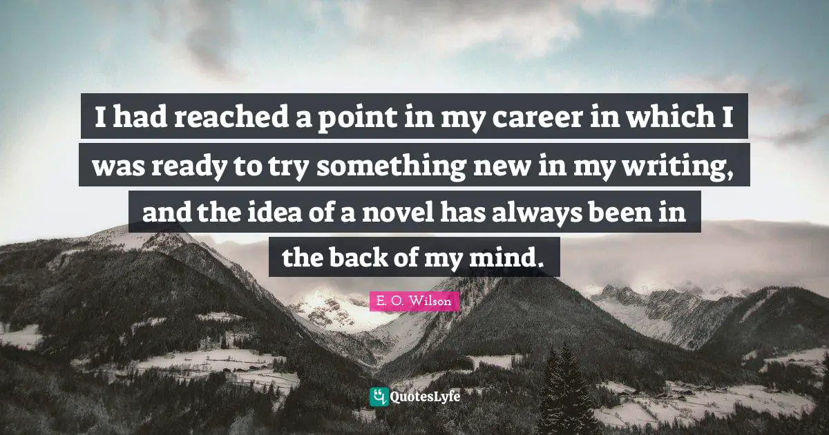 I had reached a point in my career in which I was ready to try something new in my writing, and the idea of a novel has always been in the back of my mind.