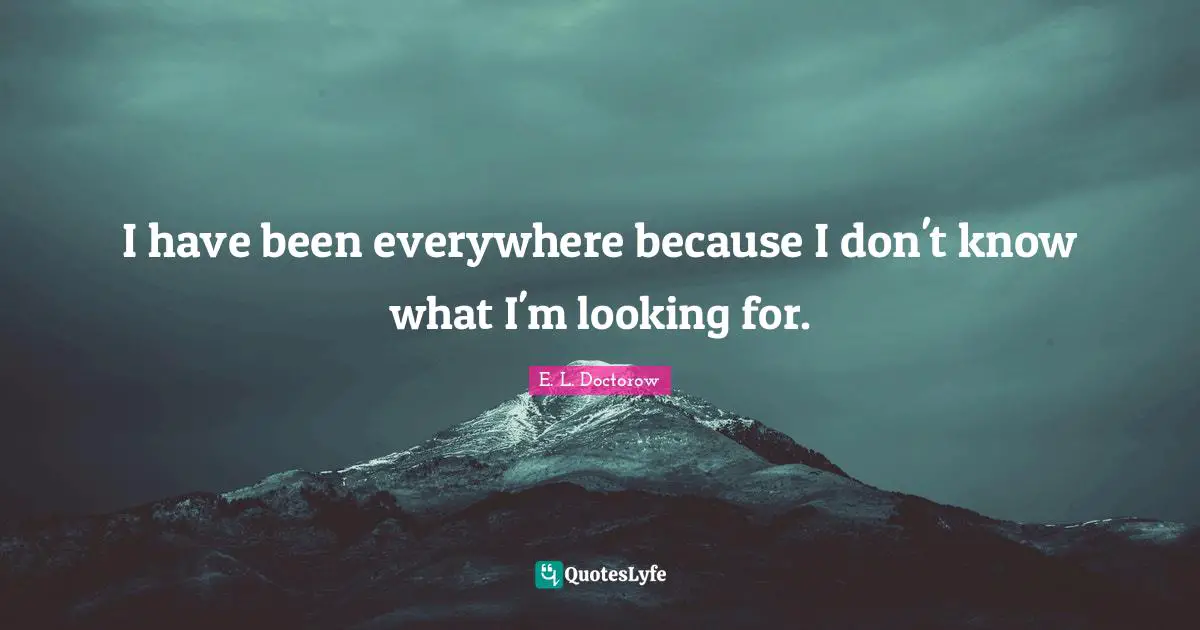 I have been everywhere because I don't know what I'm looking for.