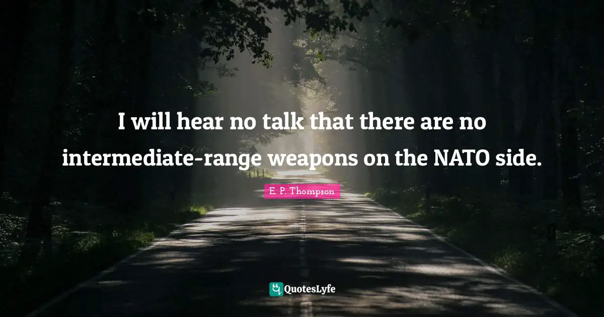I will hear no talk that there are no intermediate-range weapons on the NATO side.