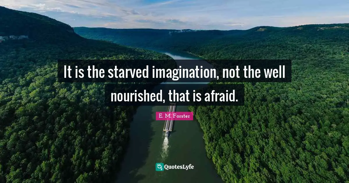 It is the starved imagination, not the well nourished, that is afraid.