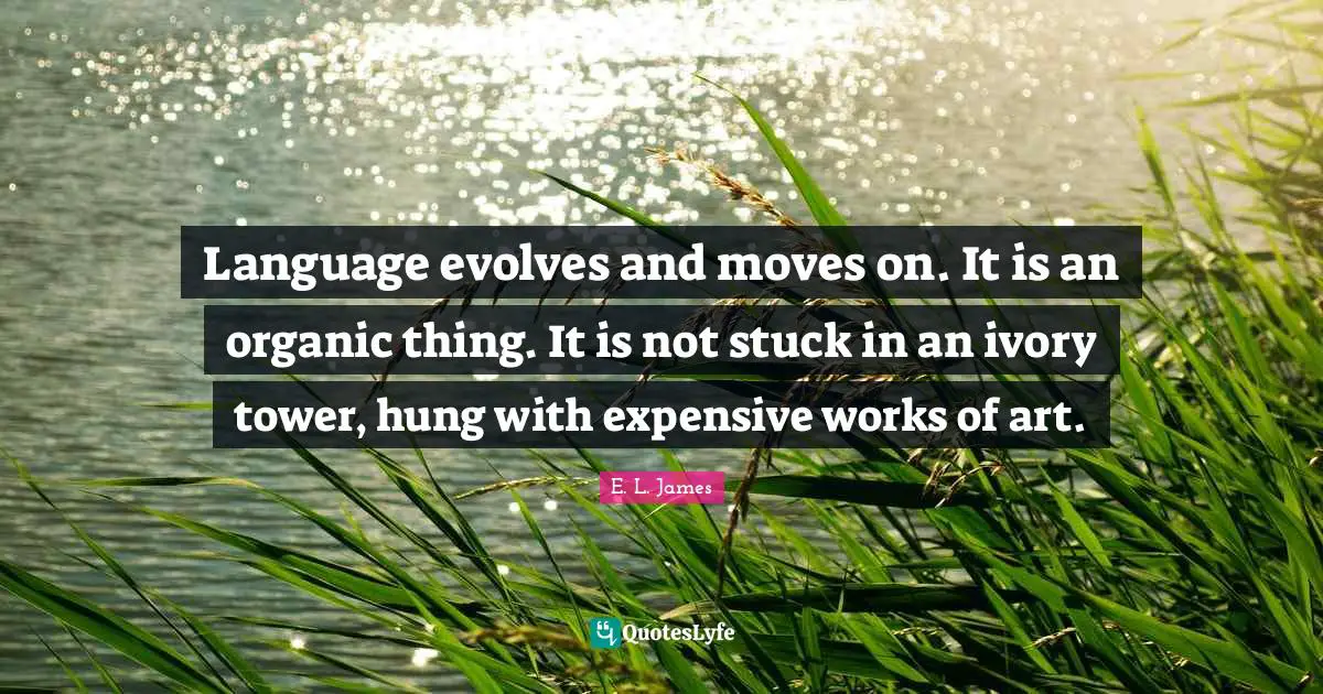Language evolves and moves on. It is an organic thing. It is not stuck in an ivory tower, hung with expensive works of art.