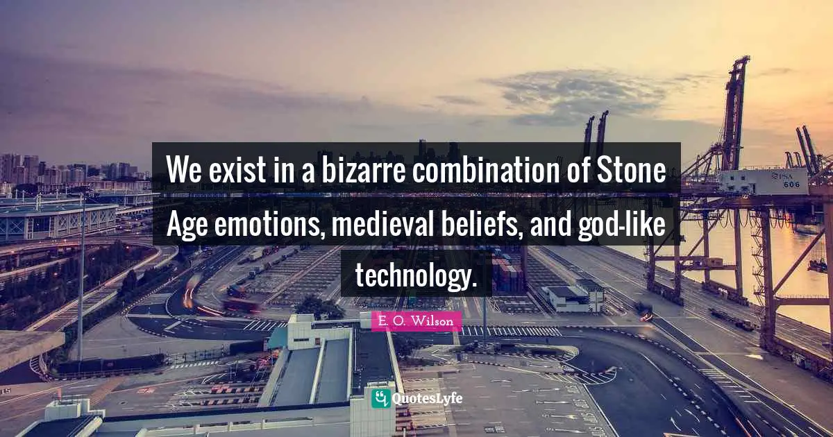 Age Quotes: "We exist in a bizarre combination of Stone Age emotions, medieval beliefs, and god-like technology."