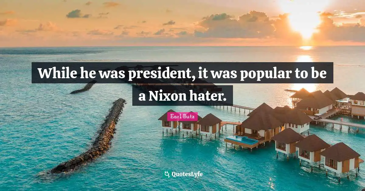 While he was president, it was popular to be a Nixon hater.