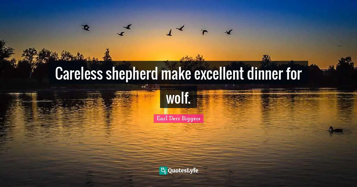 Careless Quotes: "Careless shepherd make excellent dinner for wolf."