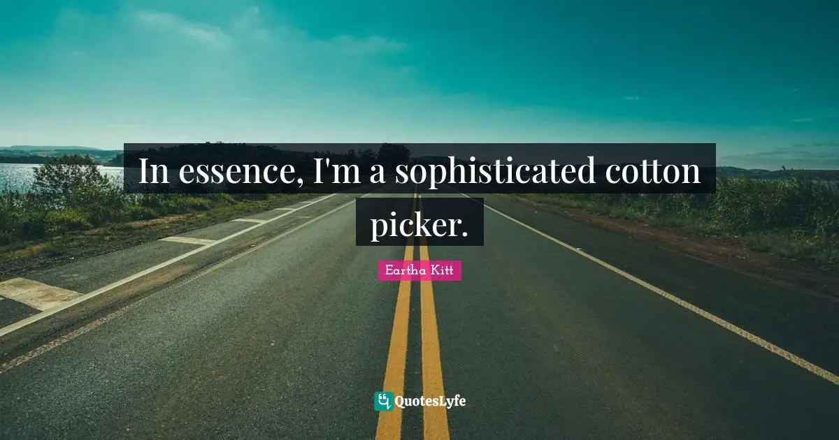 In essence, I'm a sophisticated cotton picker.