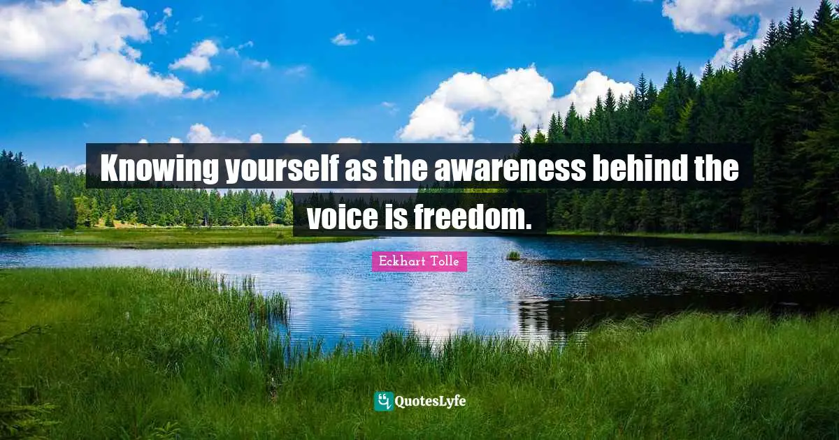 Knowing yourself as the awareness behind the voice is freedom.