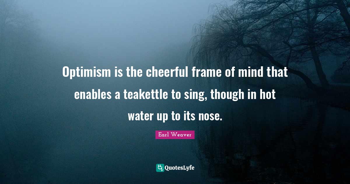 Optimism is the cheerful frame of mind that enables a teakettle to sin